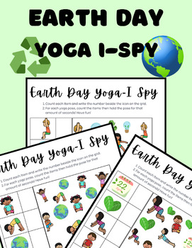 Preview of Earth Day Yoga I-Spy, PT, OT, Centers, Movement breaks, Gross motor, PE