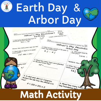 Preview of Earth Day and Arbor Day Math Worksheets Digital and Printable