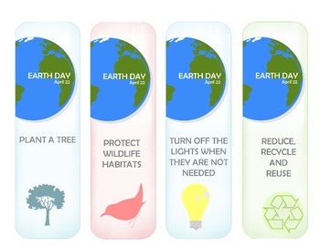 Preview of Earth Day bookmarkers