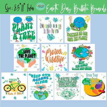 Preview of Earth Day bulletin boards Posters for Classroom decoration-Earth Day Décor Kit