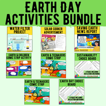 Preview of Earth Day projects, choice boards &Activities Bundle for middle school science