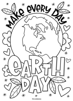 Preview of Earth Day coloring page
