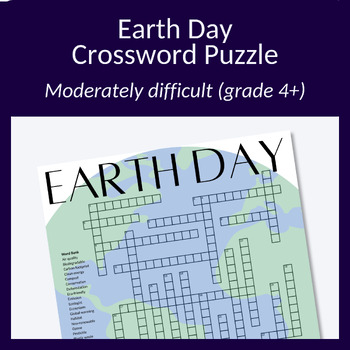 Preview of Earth Day crossword puzzle perfect for Arbor Day! (grade 4+)