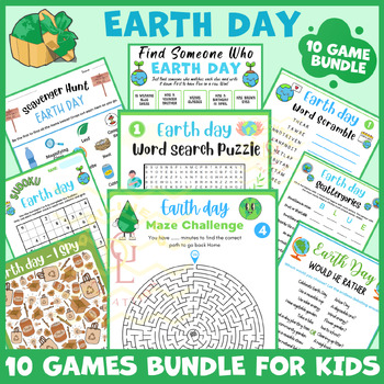 Preview of Earth Day icebreaker game BUNDLE main idea activity independent work small group