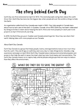 Preview of Earth Day lesson & Activity Worksheets