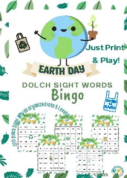 Preview of Earth Day or Arbor Day Dolch Sight Word BINGO