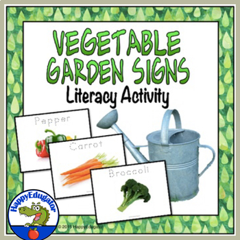 Preview of Spring Earth Day Writing Vegetable Garden Signs with Easel Activity