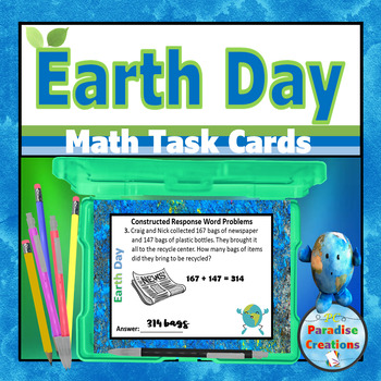 Preview of Earth Day's Math Task Cards