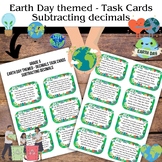 Earth Day themed - Task Cards Subtracting Decimals