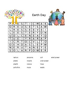Preview of Earth Day wordsearch - SECRET MESSAGE INSIDE!