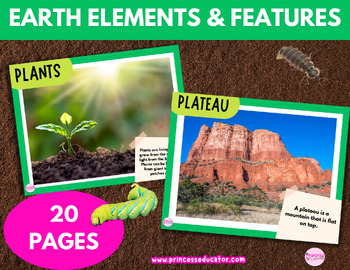 Preview of Earth Elements & Features Learning Cards