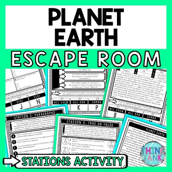 Preview of Earth Escape Room Stations - Reading Comprehension Activity - Solar System