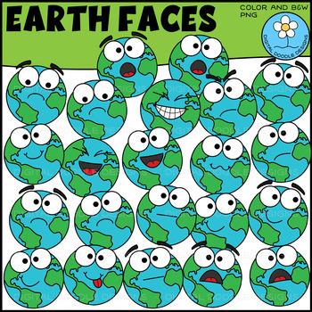 Preview of Earth Faces Clipart