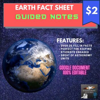 Preview of Earth Fact Sheet (Guided Notes)