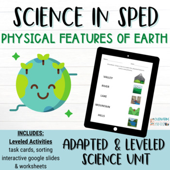 Preview of Earth Features  | Earth Science Adapted Science Units Special Education | ESY