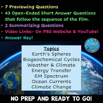Earth From Space Documentary by NOVA Video Worksheet - With FREE Video
