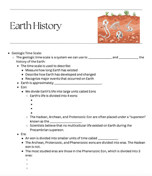 Preview of Earth History Notes