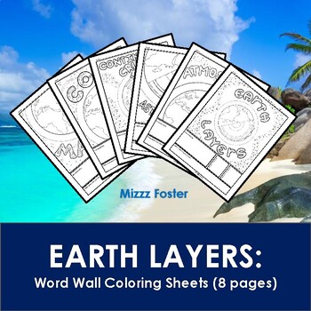 Preview of Earth Layers Word Wall Coloring Sheets (8 pages) Geology Earth Science