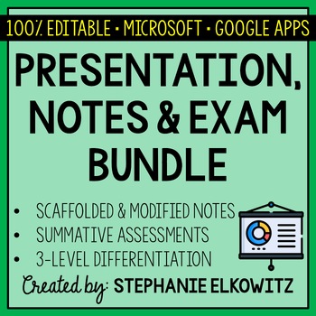 Preview of Science Presentations, Notes & Exams | Microsoft PP & Google Slides | Editable
