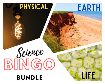 Preview of Earth, Life, and Physical Science Review BINGO! Games BUNDLE