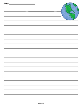 Science Inspired Border Lined Paper, Pretty Paper (Earth Day)