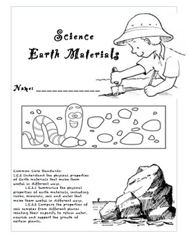 Preview of Earth Materials 1st grade common core