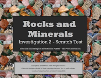 Preview of Earth Materials Rocks & Minerals SMARTboard Scratch Test Investigation 3rd grade