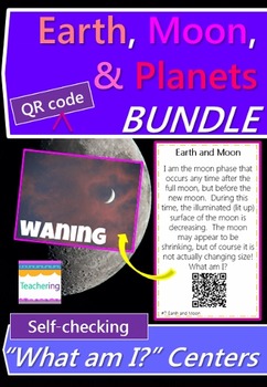 Preview of Planets, Earth, Moon, & Space Bundle with QR Codes