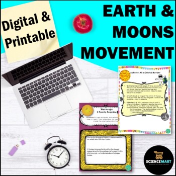 Preview of Earth Moon Space Movement Notes, Activity and Slides Guided Reading Digital 