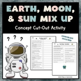 Earth, Moon, and Sun Concept Cut-Outs Science Matching Activity