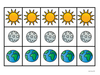 Earth Moon Sun Count, Sort, and Add Math Activity Freebie | TpT