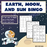 Earth Moon and Sun Space Science Vocabulary Bingo Game Worksheets