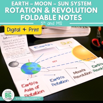 Preview of Rotation and Revolution in the Earth-Moon-Sun System Foldable Notes