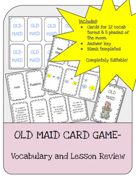 Preview of Earth-Moon-Sun System- OLD MAID card game- Review