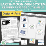 Earth-Moon-Sun System Reading Passage and Cut-and-Glue Dig