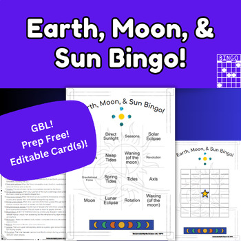 Preview of Earth, Moon, & Sun Vocabulary Bingo!