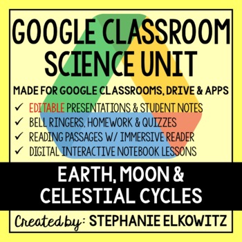 Preview of Earth, Moon and Celestial Cycles Google Classroom Lesson Bundle