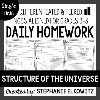 Preview of Structure of the Universe Homework | Printable & Digital