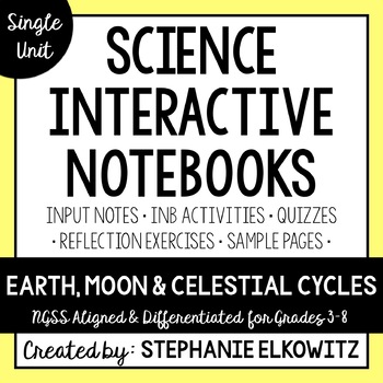 Preview of Earth, Moon and Celestial Cycles Interactive Notebook Unit | Editable Notes