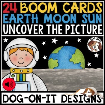 Preview of Earth Moon Sun BOOM Cards Audio Wordsearch Crossword Digital Task Cards