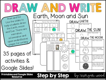 Preview of Earth, Moon and Sun Draw and Write