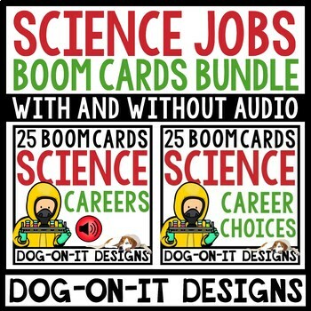 Preview of Careers In Science STEM Careers  BOOM Cards with Audio Bundle