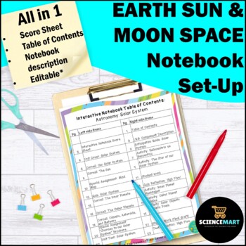 Preview of Earth Moon and Sun Space Notebook Set-Up (Free)