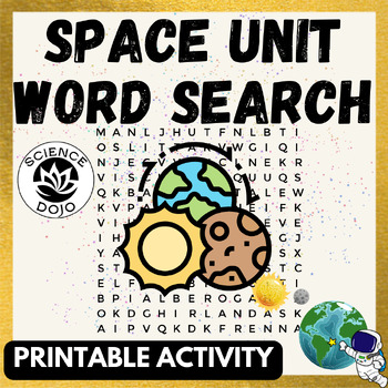 Preview of Space Science Word Search Printable Freebie- Moon Phases, Seasons & Gravity
