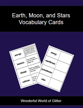 Preview of Earth, Moon, and Sun Vocabulary Flashcards