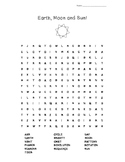 Earth, Moon and Sun Word Search