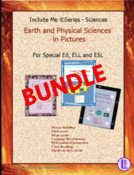 Preview of Earth & Physical Sciences (Simplified) in Pictures for Special Ed., ESL BUNDLE