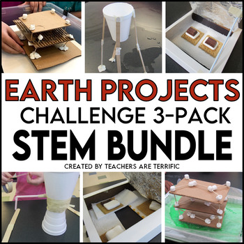 Preview of Earth Projects STEM Challenge Bundle Featuring Earthquake Structures