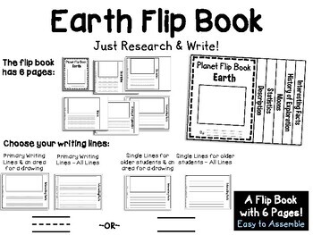 Earth Report, Science Flip Book Research Project, Writing about Planets