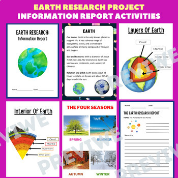 Preview of Earth Research Project - Information Report Activities